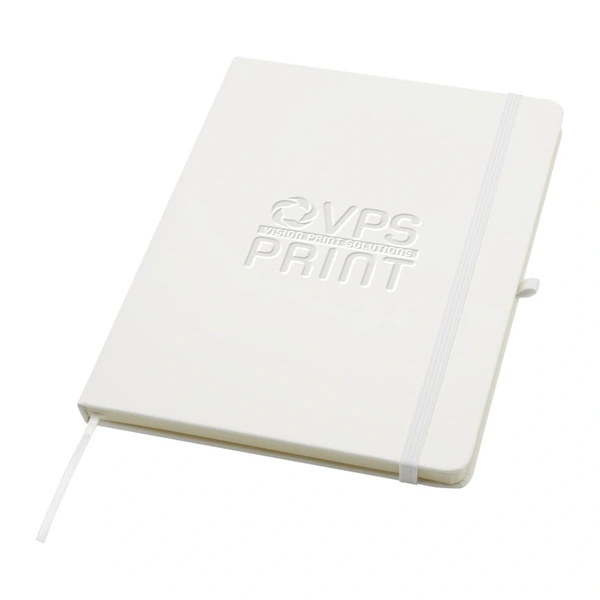 Branded A5 notebook - White, debossed logo