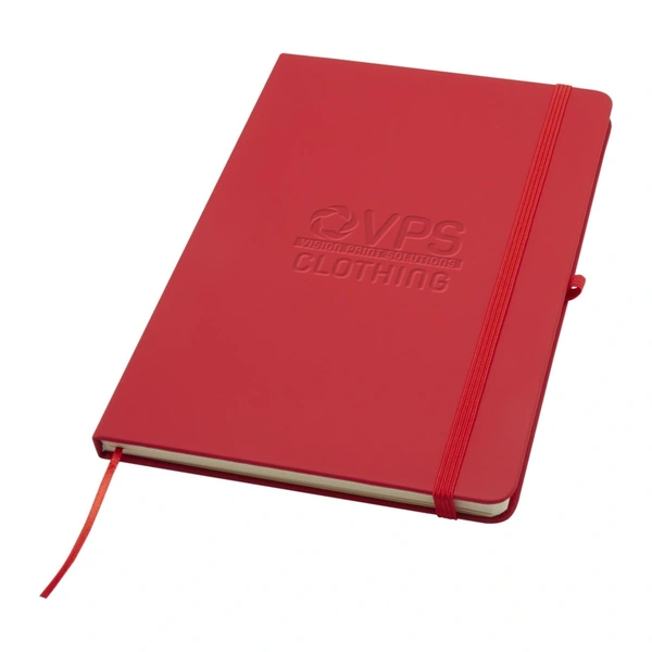Branded A5 notebook - Red, debossed logo
