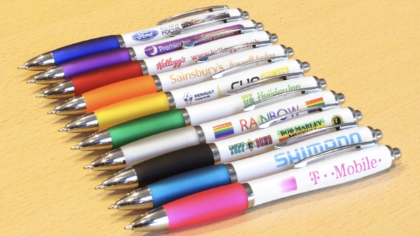 Plastic Printed Pens Multiple Colours