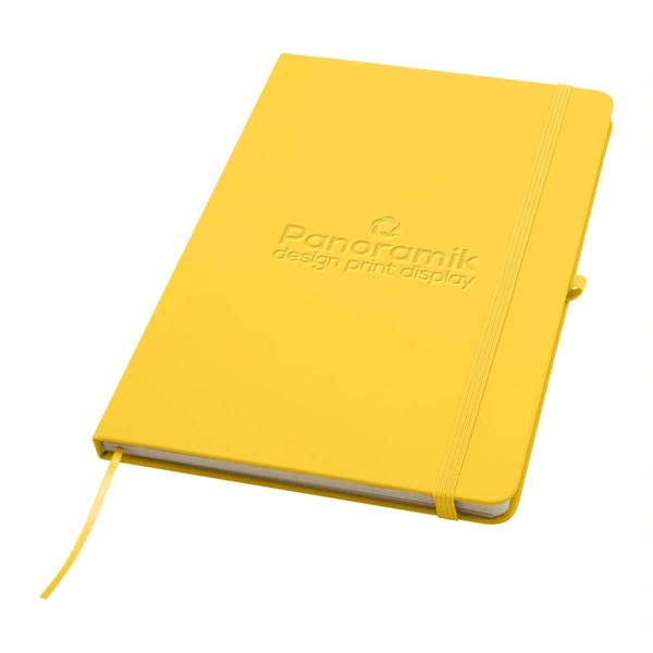 Branded A5 notebook - Yellow, debossed logo