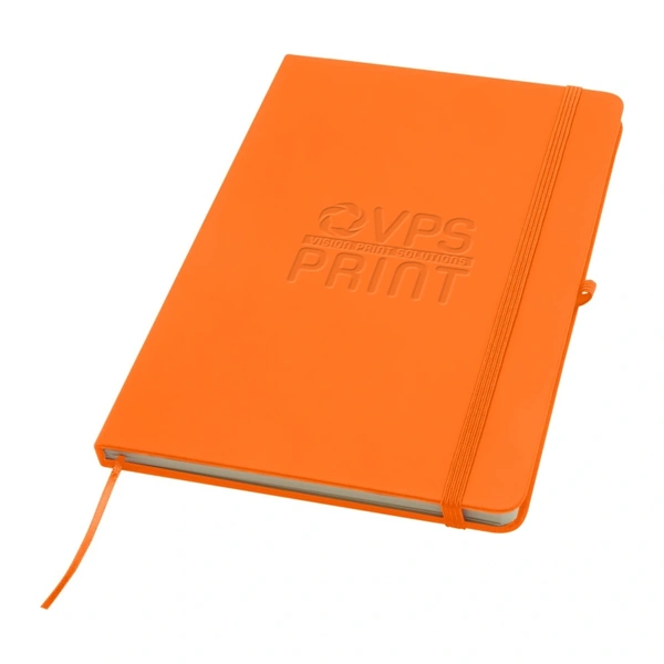 Branded A5 notebook - Orange, debossed logo