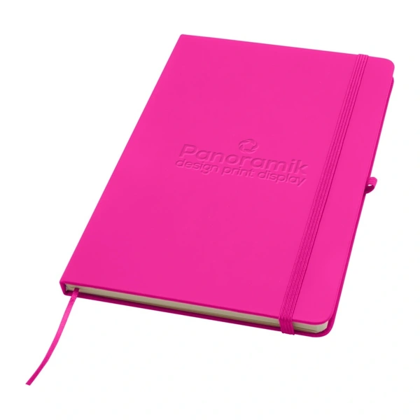 Branded A5 notebook - Pink, debossed logo