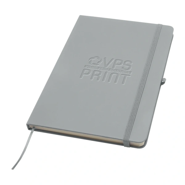 Branded A5 notebook - Grey, debossed logo