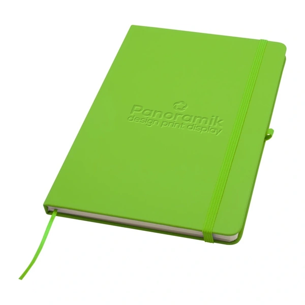 Branded A5 notebook - Lime Green, debossed logo